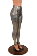 Silver Holographic Pocket Leggings - Coquetry Clothing