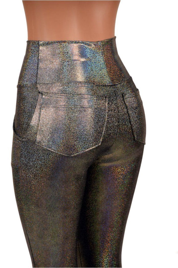 Silver Holographic Pocket Leggings - Coquetry Clothing