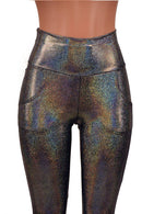 Silver Holographic Pocket Leggings - Coquetry Clothing