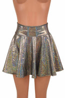 Silver Holographic Rave Mini Skirt - Coquetry Clothing