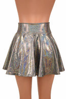 Silver Holographic Rave Mini Skirt - Coquetry Clothing