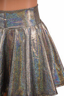 Silver Holographic Rave Mini Skirt - Coquetry Clothing
