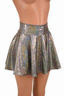 Silver Holographic Rave Mini Skirt - Coquetry Clothing