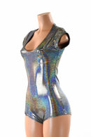 Silver Holographic Romper - Coquetry Clothing