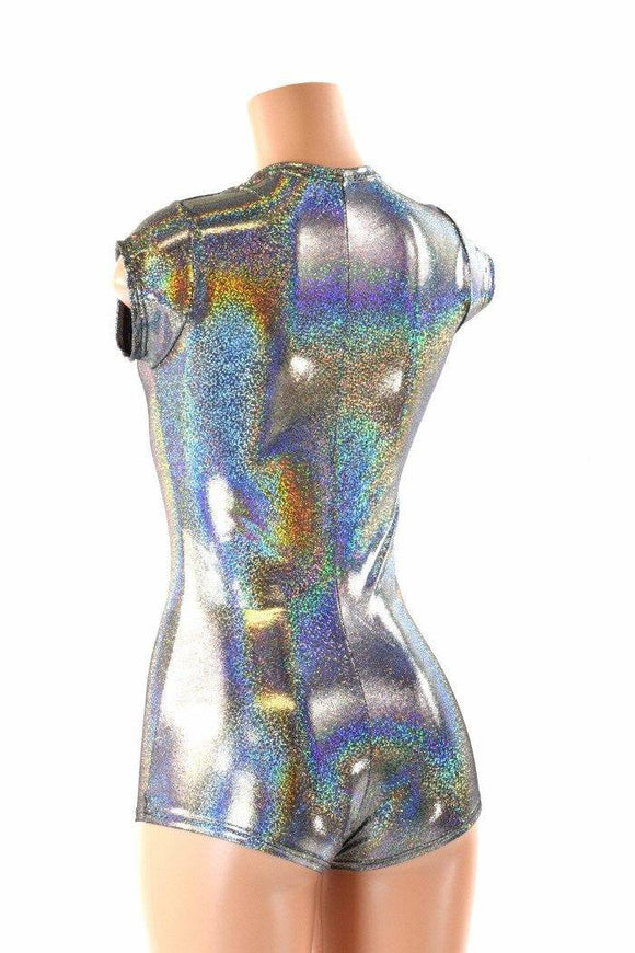 Silver Holographic Romper - Coquetry Clothing