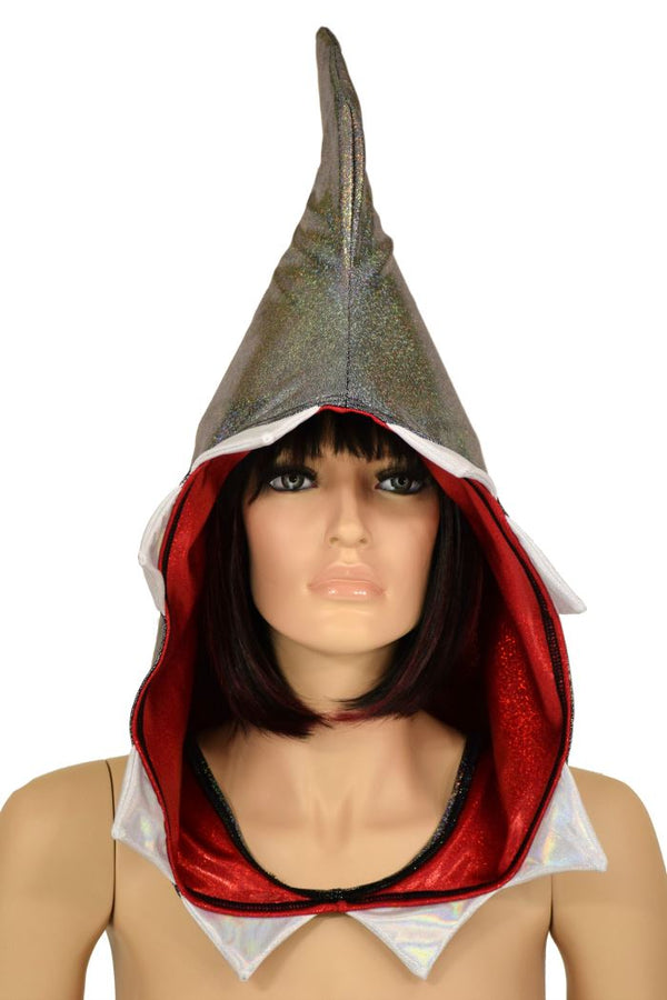Silver Holographic Shark Hood - 4