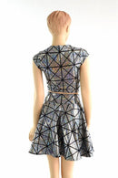 Silver Holographic Skirt Set - Coquetry Clothing