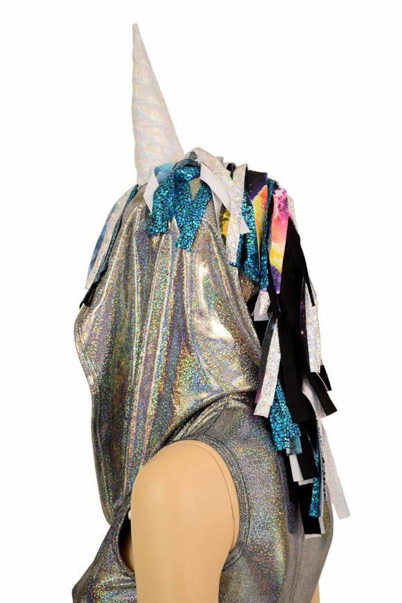 Silver Holographic "Space Unicorn" Catsuit - Coquetry Clothing