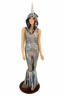 Silver Holographic "Space Unicorn" Catsuit - Coquetry Clothing
