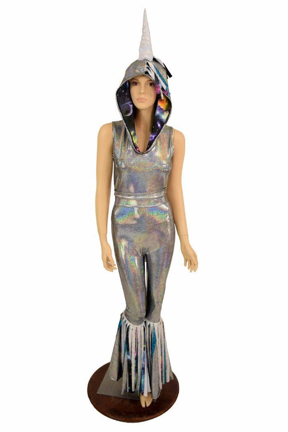 Silver Holographic "Space Unicorn" Catsuit - Coquetry Clothing