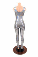 Silver Holographic Tank Catsuit - Coquetry Clothing