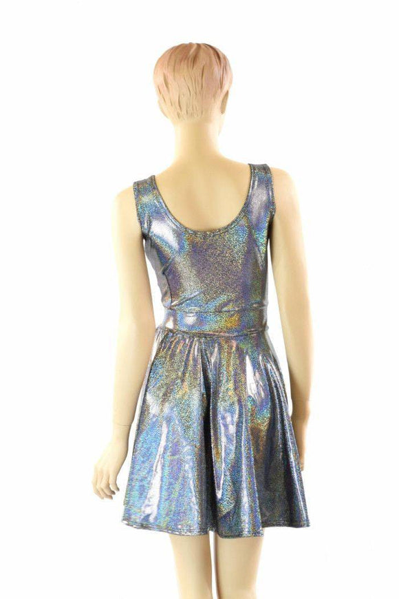 Silver Holographic Tank Dress - Coquetry Clothing