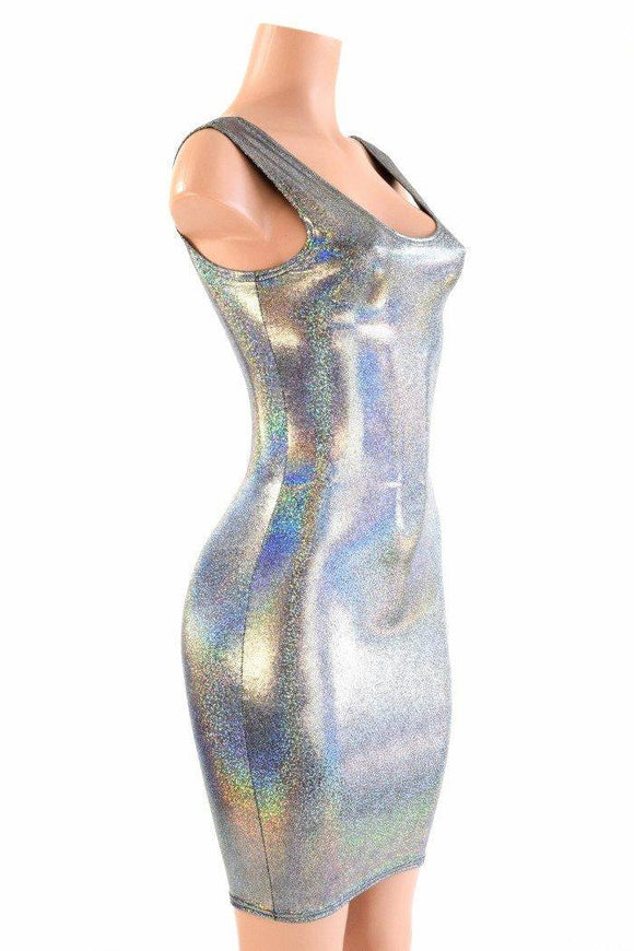 Silver Holographic Tank dress - Coquetry Clothing