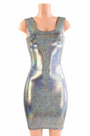 Silver Holographic Tank dress - Coquetry Clothing