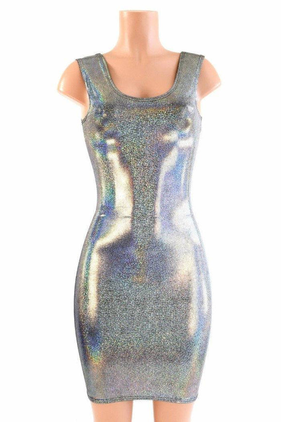 Silver Holographic Tank dress - Coquetry Clothing