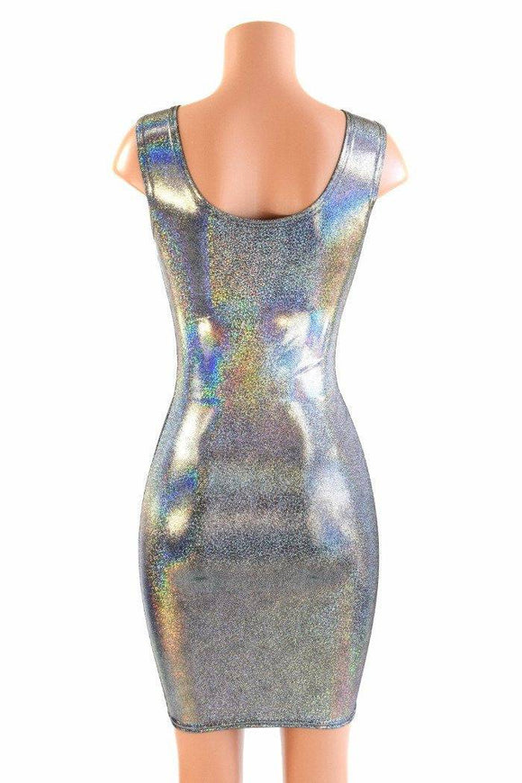 Silver Holographic Tank dress - Coquetry Clothing