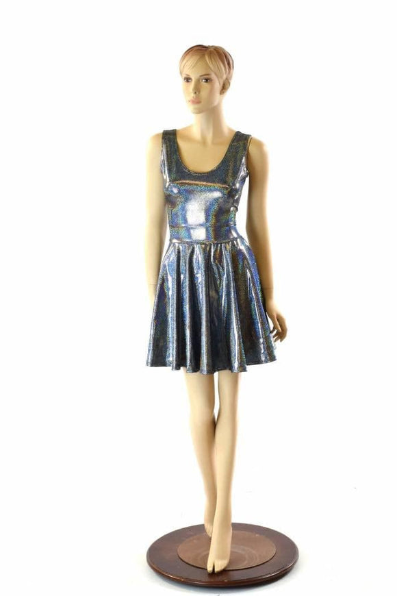 Silver Holographic Tank Dress - Coquetry Clothing