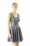 Silver Holographic Tank Dress - Coquetry Clothing
