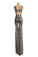 Silver Holographic Twist Back Stilting Costume - Coquetry Clothing