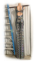 Silver Holographic Twist Back Stilting Costume - Coquetry Clothing