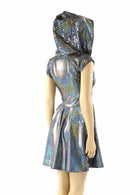 Silver Holographic & Unicorns Skater Dress - Coquetry Clothing