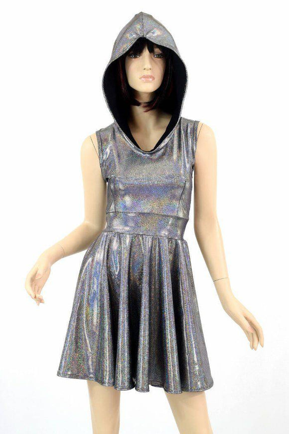 Silver Hoodie Skater Dress - Coquetry Clothing