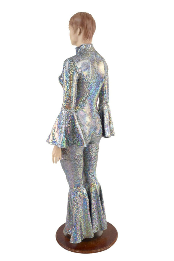 Silver Kaleidoscope Bell Bottom Catsuit - Coquetry Clothing