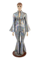 Silver Kaleidoscope Bell Bottom Catsuit - Coquetry Clothing