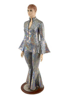 Silver Kaleidoscope Bell Bottom Catsuit - Coquetry Clothing