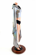 Silver Kimono Hoodie Crop Top - 4