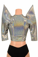 Silver MEGA Sharp Shoulder Crop Top - Coquetry Clothing