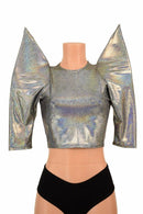Silver MEGA Sharp Shoulder Crop Top - Coquetry Clothing
