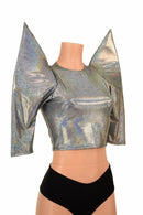 Silver MEGA Sharp Shoulder Crop Top - Coquetry Clothing