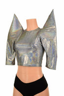 Silver MEGA Sharp Shoulder Crop Top - Coquetry Clothing