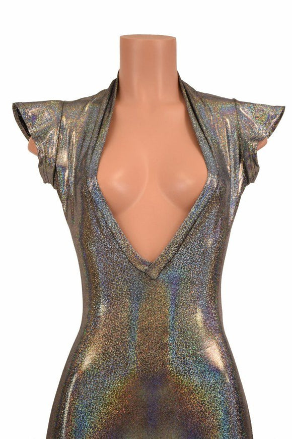 Silver "Moon" Exposed Rear Catsuit - Coquetry Clothing