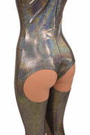 Silver "Moon" Exposed Rear Catsuit - Coquetry Clothing