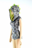 Silver on Black Cracked Tiles Dragon Romper - Coquetry Clothing