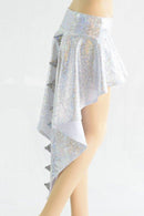 Silver on White Shattered Glass Dragon Tail Skirt - Coquetry Clothing