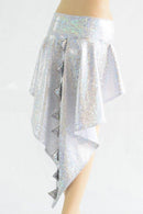 Silver on White Shattered Glass Dragon Tail Skirt - Coquetry Clothing
