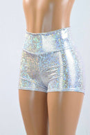 Silver on White Shattered Glass Fabric - Coquetry Clothing