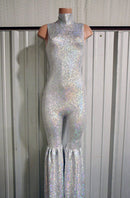Silver on White Shattered Glass Stilting Costume - Coquetry Clothing