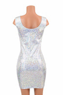 Silver on White Shattered Glass Tank Dress - Coquetry Clothing