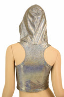 Silver Racerback Crop Hoodie - Coquetry Clothing