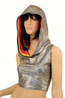 Silver Racerback Crop Hoodie - Coquetry Clothing