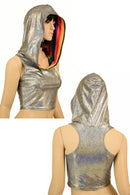 Silver Racerback Crop Hoodie - Coquetry Clothing