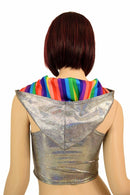 Silver Racerback Crop Hoodie - Coquetry Clothing