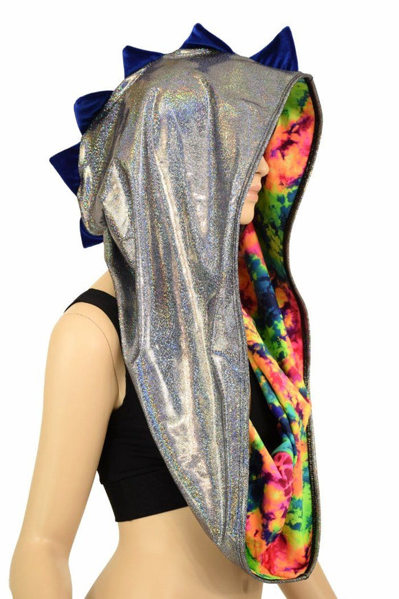 Silver Spiked HUGE Festival Hood - Coquetry Clothing