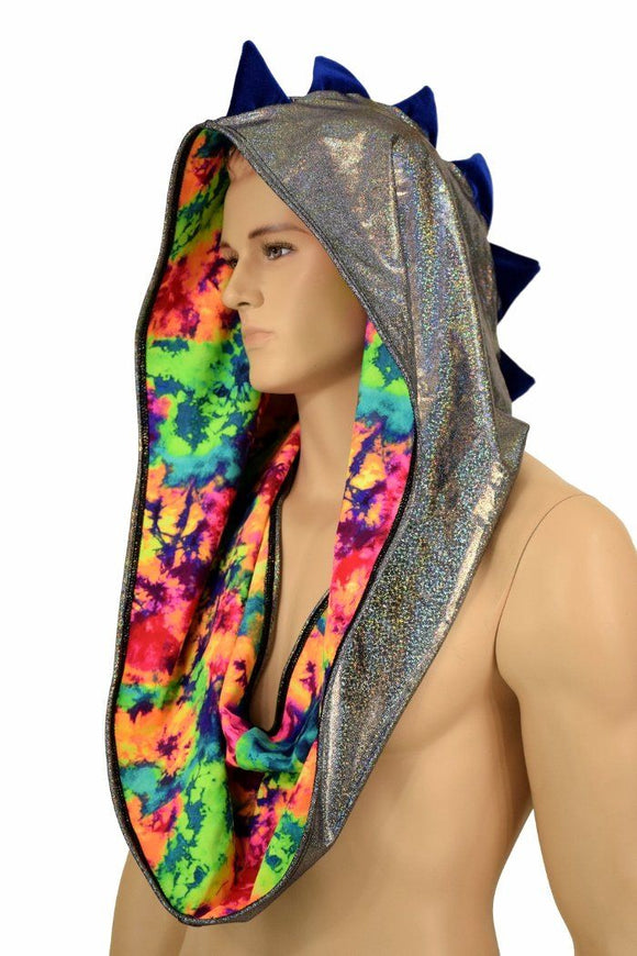 Silver Spiked HUGE Festival Hood - Coquetry Clothing