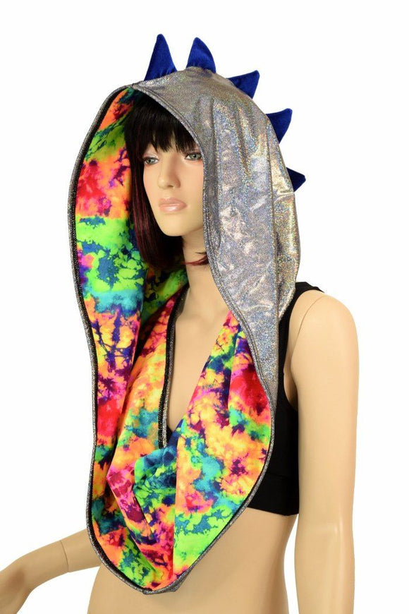 Silver Spiked HUGE Festival Hood - Coquetry Clothing
