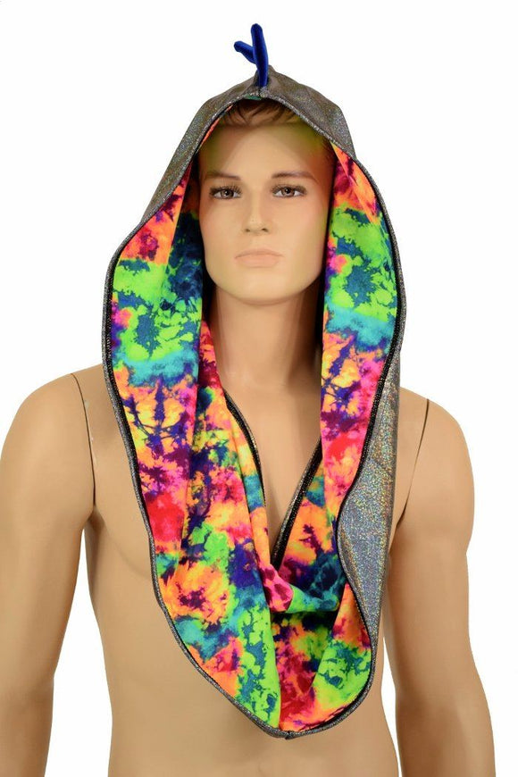 Silver Spiked HUGE Festival Hood - Coquetry Clothing